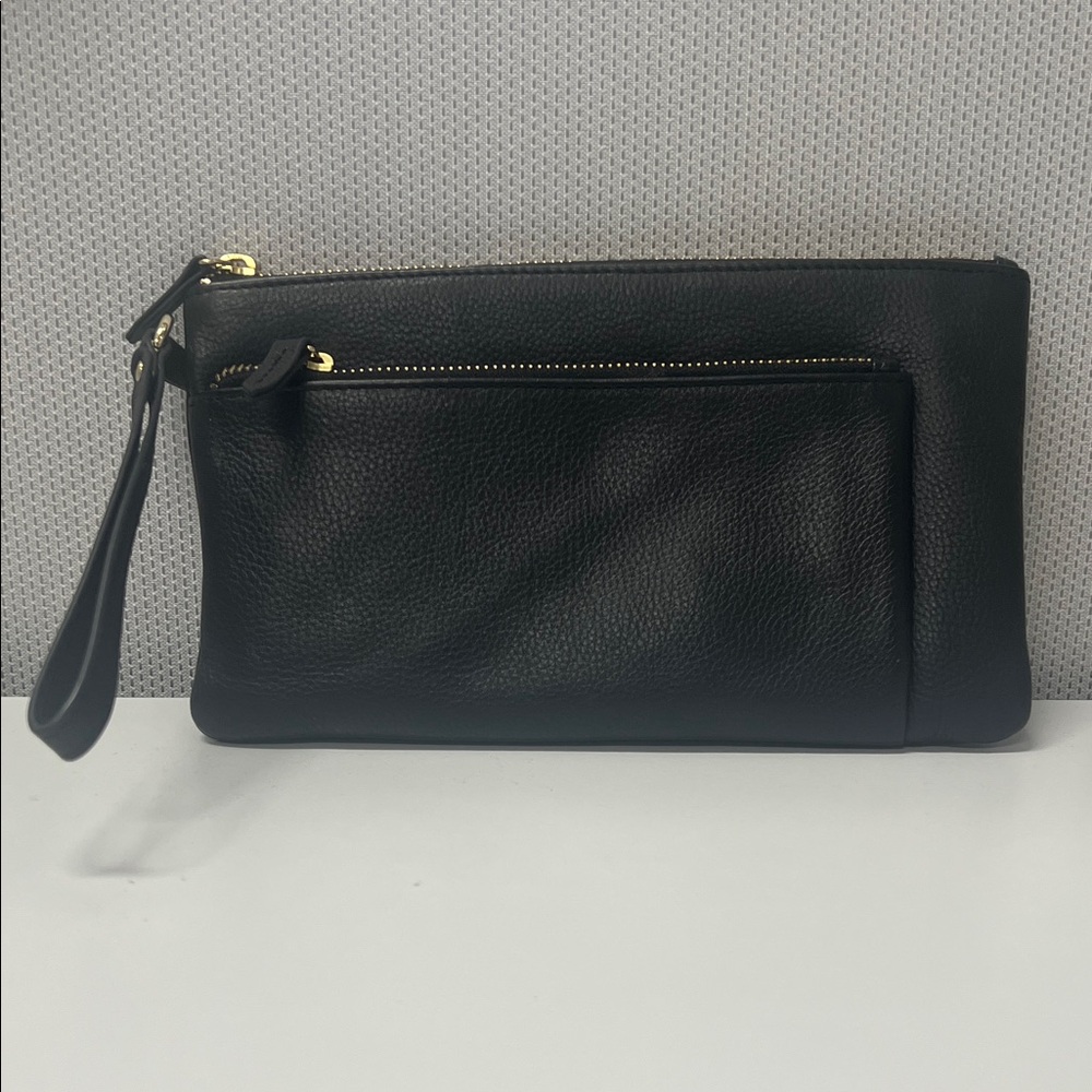 ANTONIO MELANI Black Wristlet with Gold Details